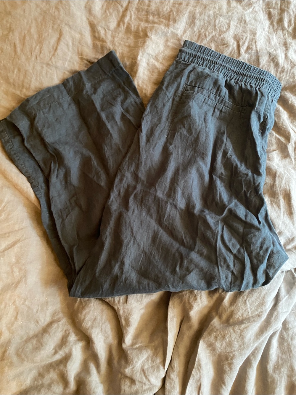 Athleta Retreat Linen Pant Blue Grey Size Large